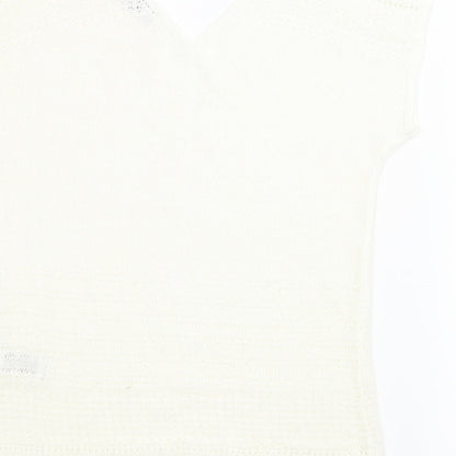 Per Una Womens White   Vest Jumper Size 10