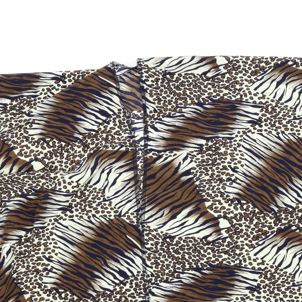 Preworn Womens Beige Animal Print  Cape Jumper Size M