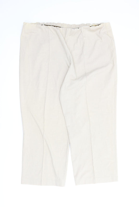 Classics Womens Beige   Pedal Pusher Trousers Size 20 L23.5 in