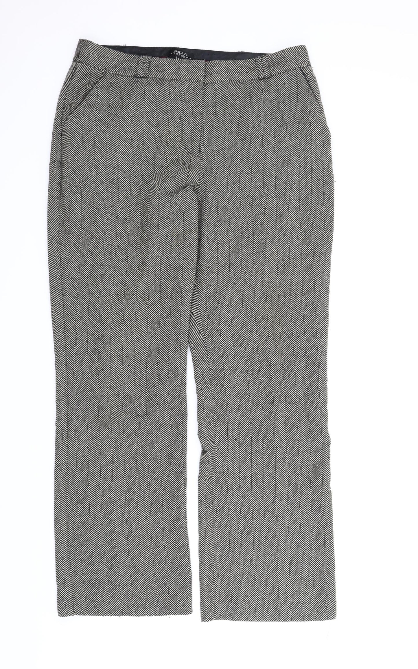 Womens UK Size 14 Papaya Regular Fit  Grey Trousers