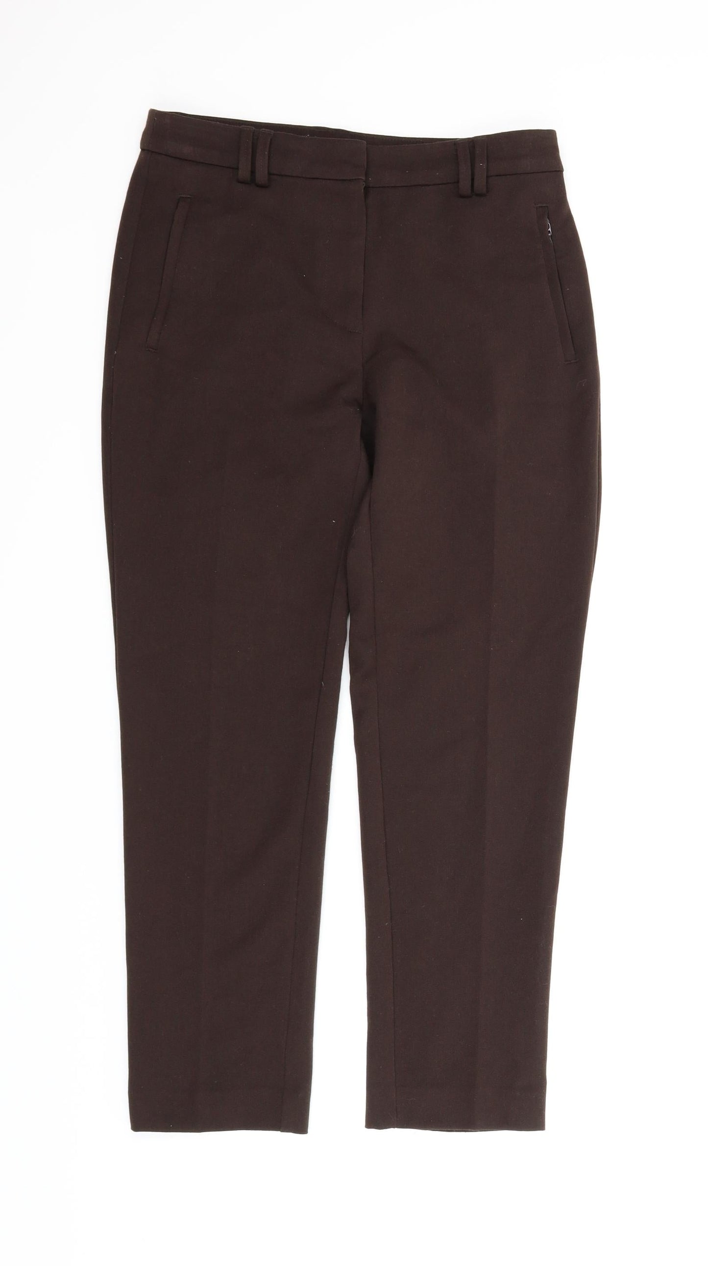 Womens UK Size 8 M&S Regular Fit Carpenter Brown Trousers