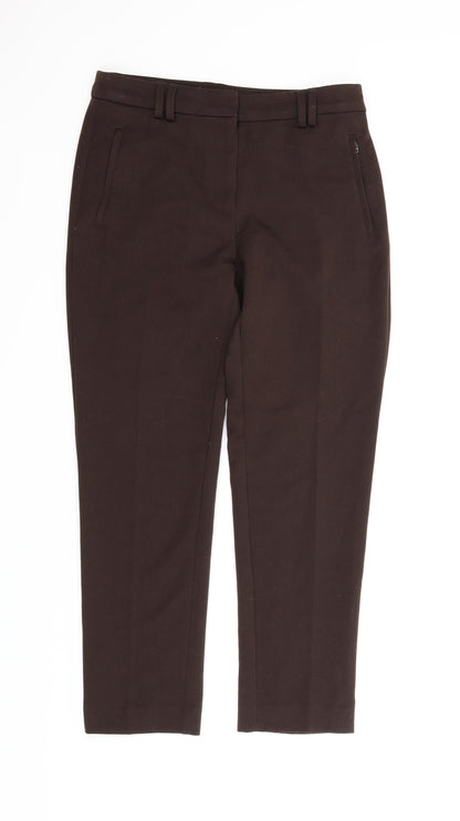 Womens UK Size 8 M&S Regular Fit Carpenter Brown Trousers