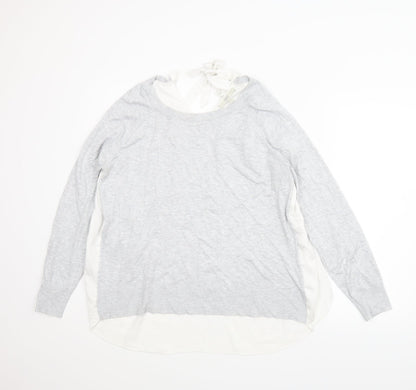 Womens UK Size 14 NEXT Grey Basic Blouse