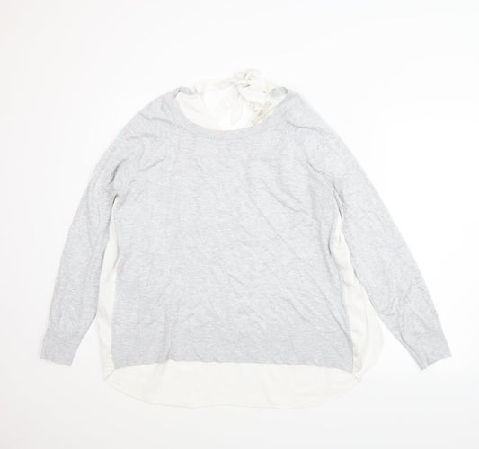 Womens UK Size 14 NEXT Grey Basic Blouse