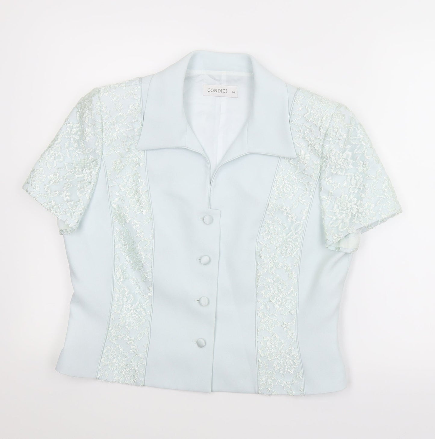 Condici Womens Green Floral  Basic Button-Up Size 14