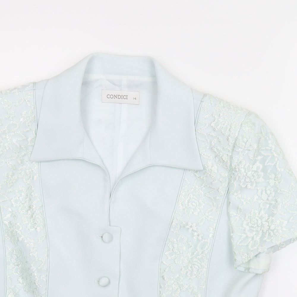 Condici Womens Green Floral  Basic Button-Up Size 14