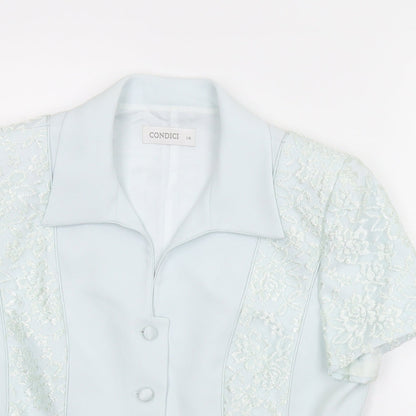 Condici Womens Green Floral  Basic Button-Up Size 14