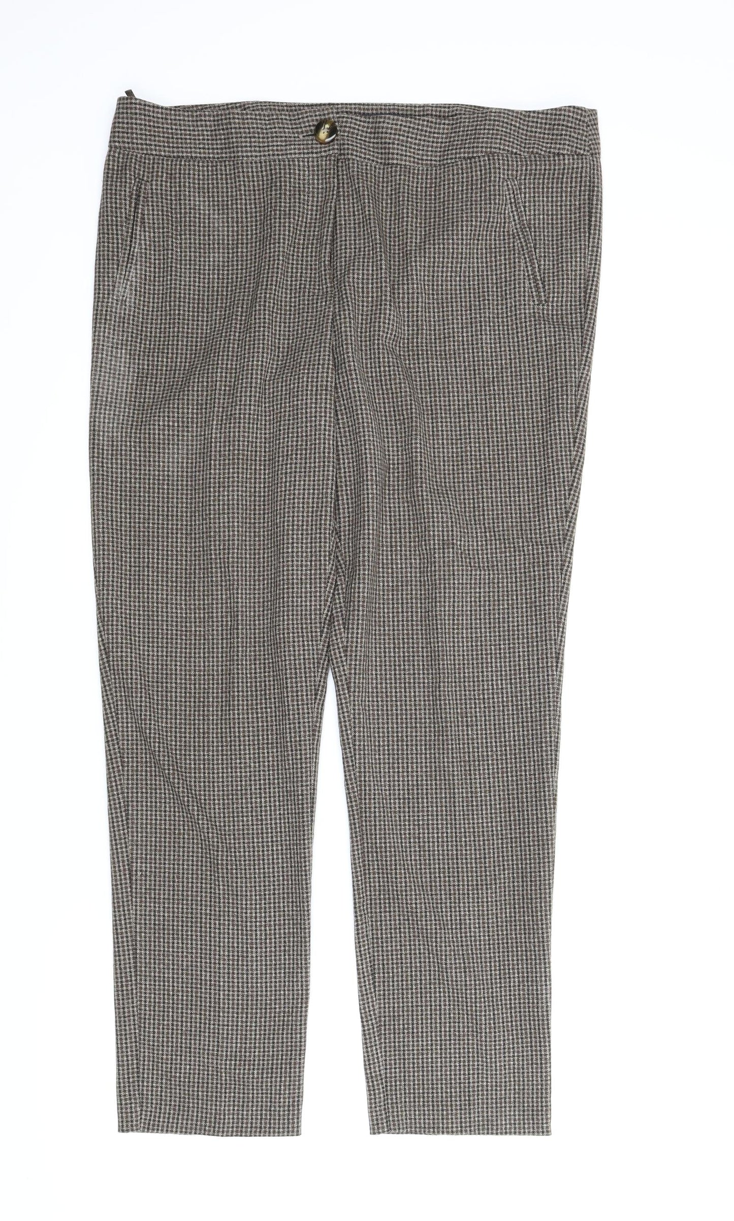 Womens UK Size 16 Papaya Regular Fit Carrot Brown Trousers
