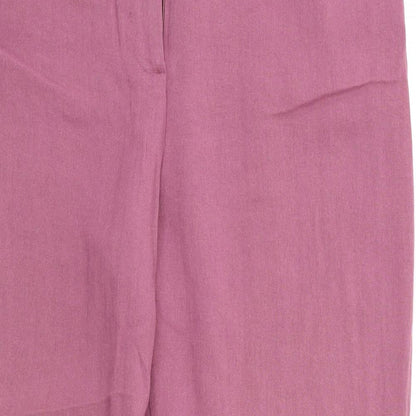 Aria Womens Purple Floral  Trousers  Size 14 L28 in