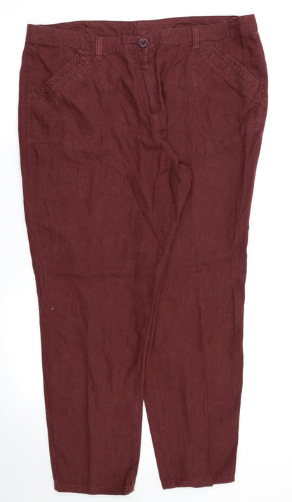 Womens UK Size 18 BHS Regular Fit  Red Trousers