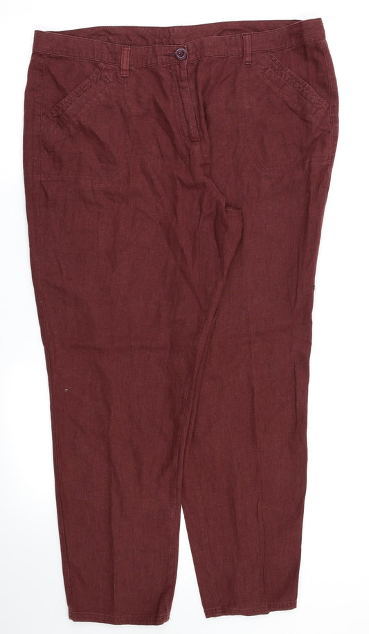 Womens UK Size 18 BHS Regular Fit  Red Trousers