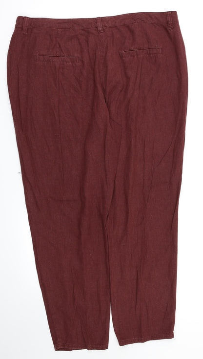 Womens UK Size 18 BHS Regular Fit  Red Trousers