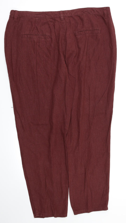 Womens UK Size 18 BHS Regular Fit  Red Trousers