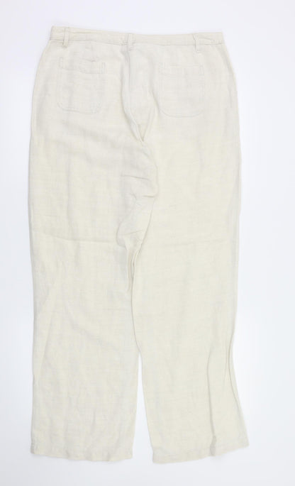 Womens UK Size 16 Etam Regular Fit  Ivory Trousers