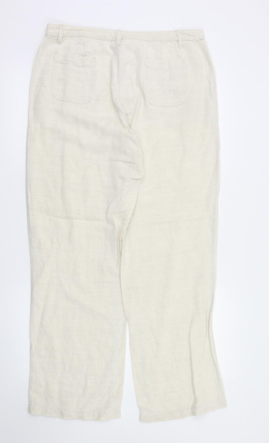 Womens UK Size 16 Etam Regular Fit  Ivory Trousers