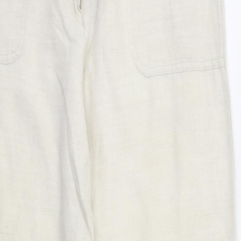 Womens UK Size 16 Etam Regular Fit  Ivory Trousers