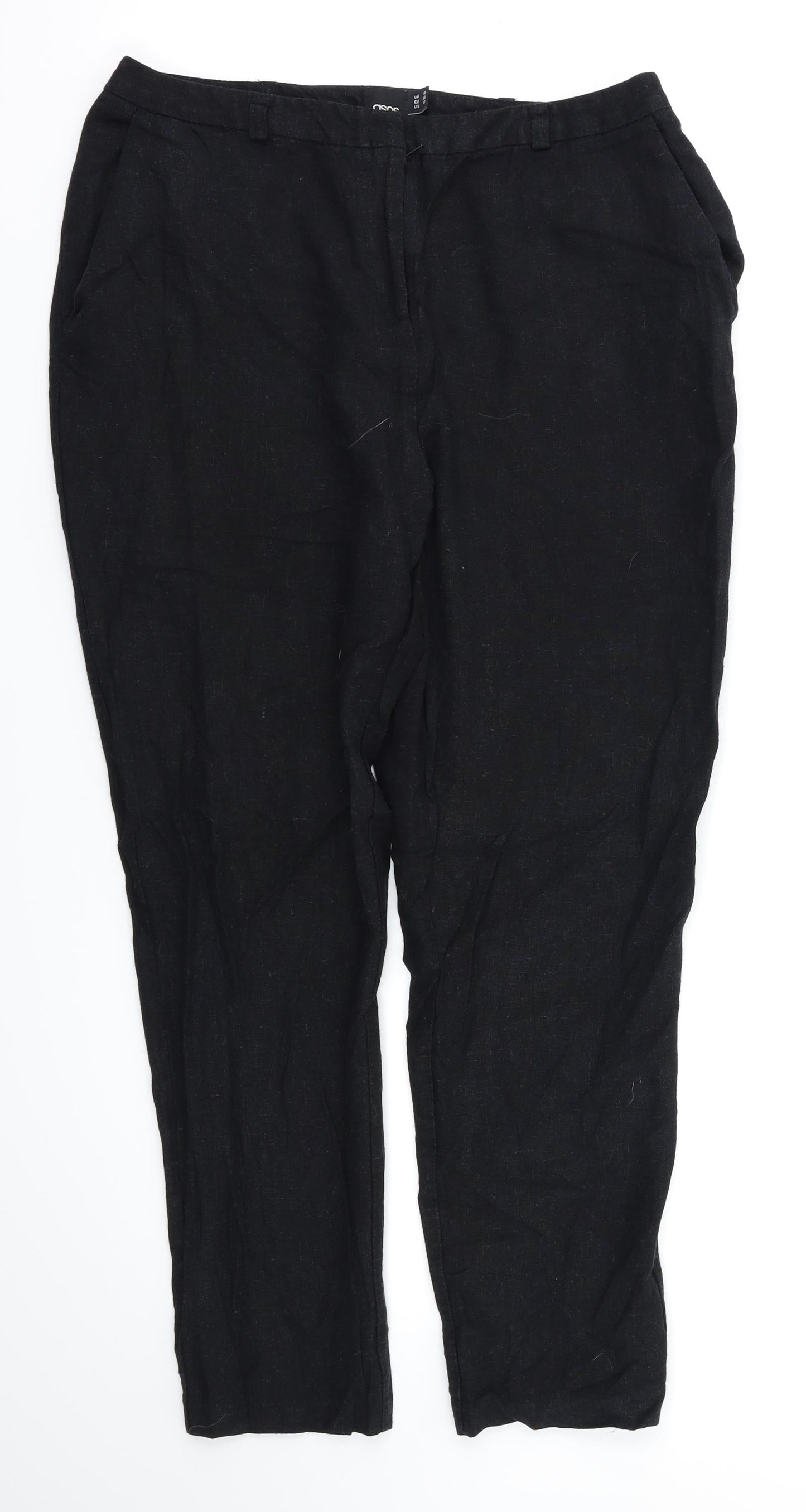 Womens UK Size 10 ASOS Regular Fit  Black Trousers