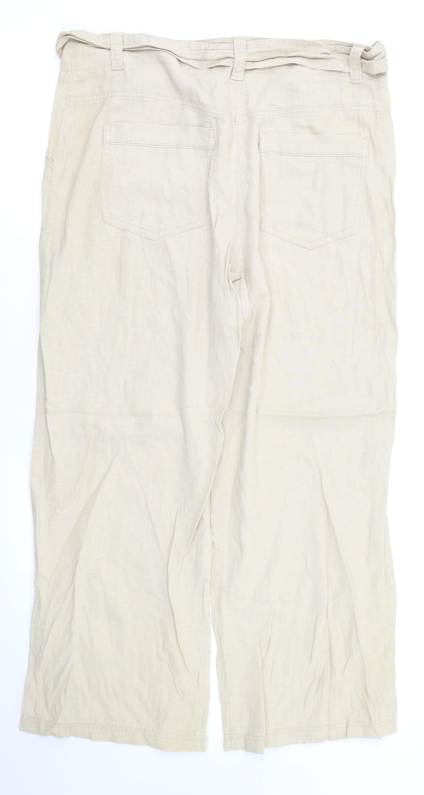 M&s Womens Beige   Trousers  Size 12 L26 in