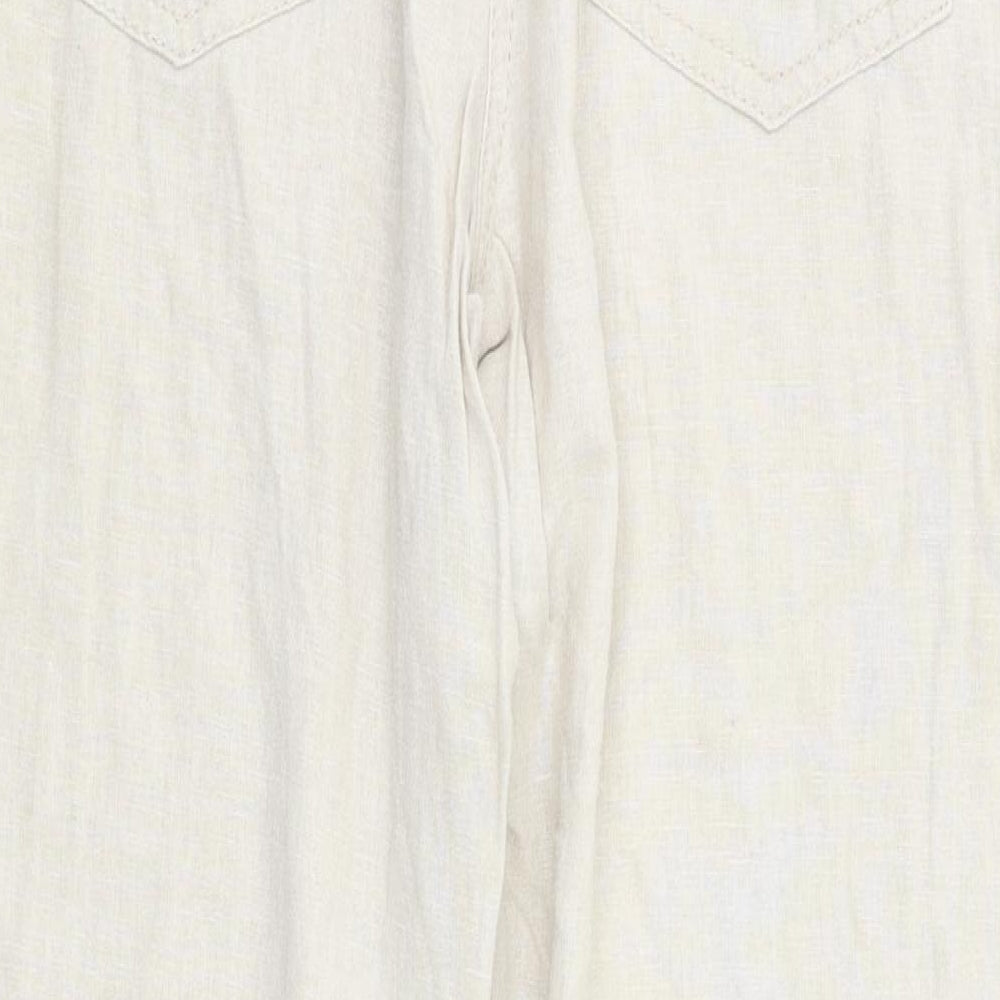 M&s Womens Beige   Trousers  Size 12 L26 in