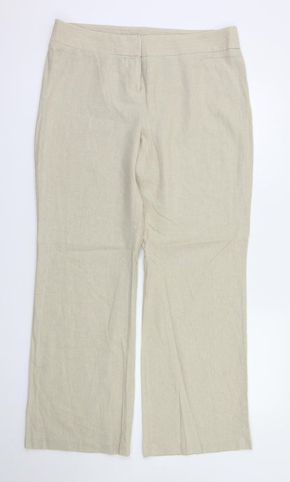 Womens UK Size 14 M&S Regular Fit  Beige Trousers
