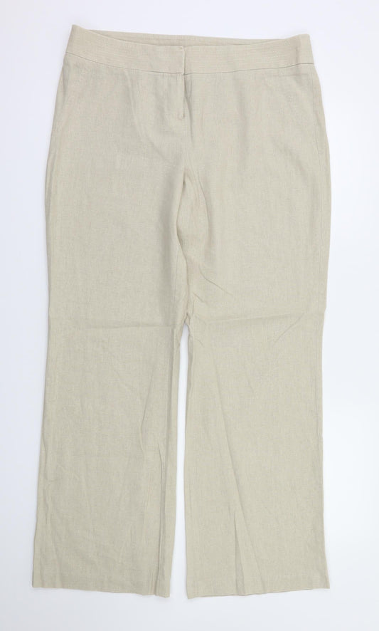 M&S  Womens Beige   Trousers  Size 14 L31 in