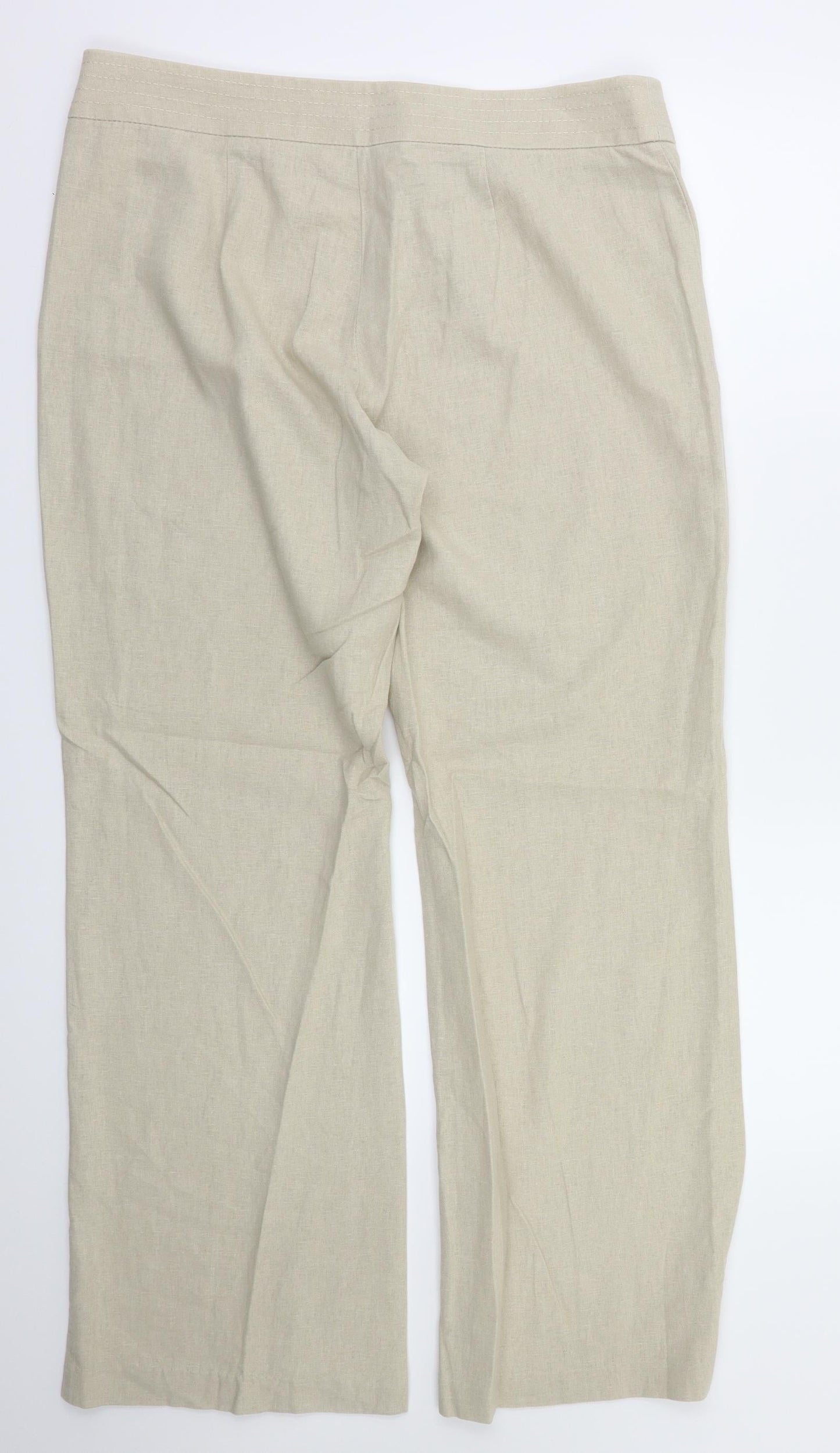 Womens UK Size 14 M&S Regular Fit  Beige Trousers