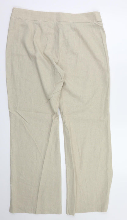 Womens UK Size 14 M&S Regular Fit  Beige Trousers