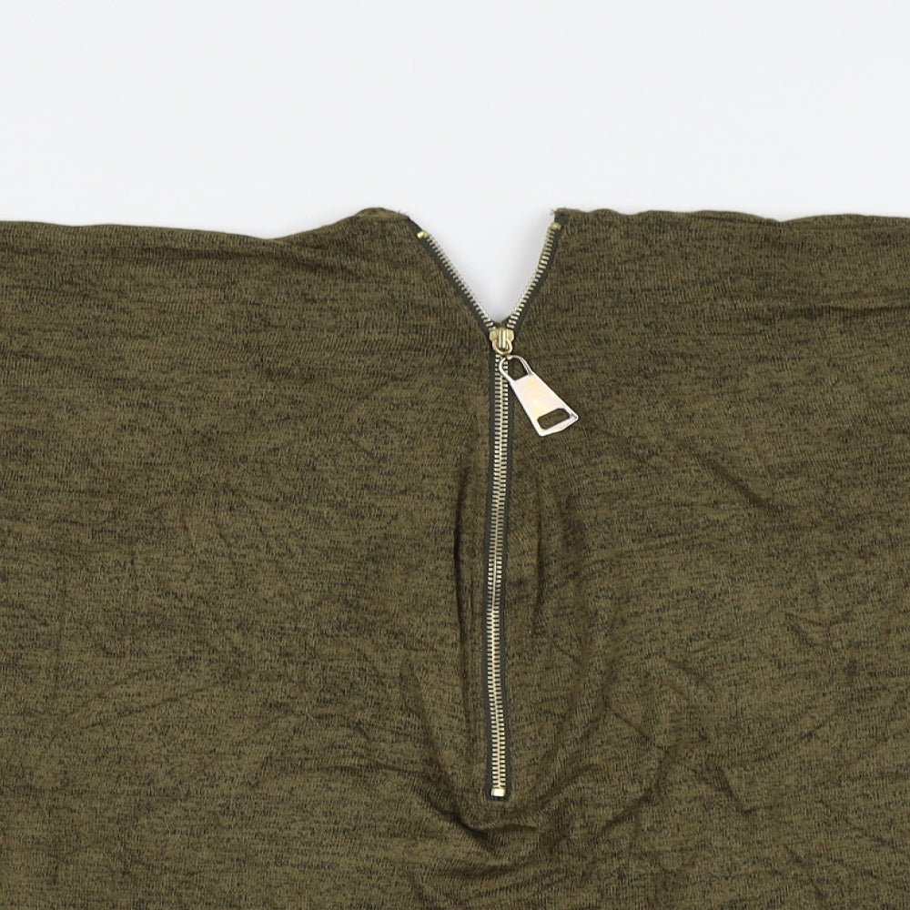 Womens UK Size M New Look Green Basic T-Shirt
