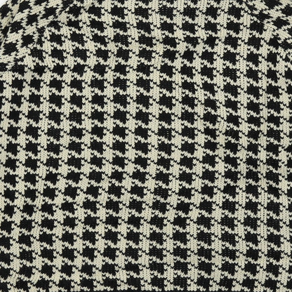 AMARANTO Womens Black Houndstooth  Cardigan Jumper Size 8