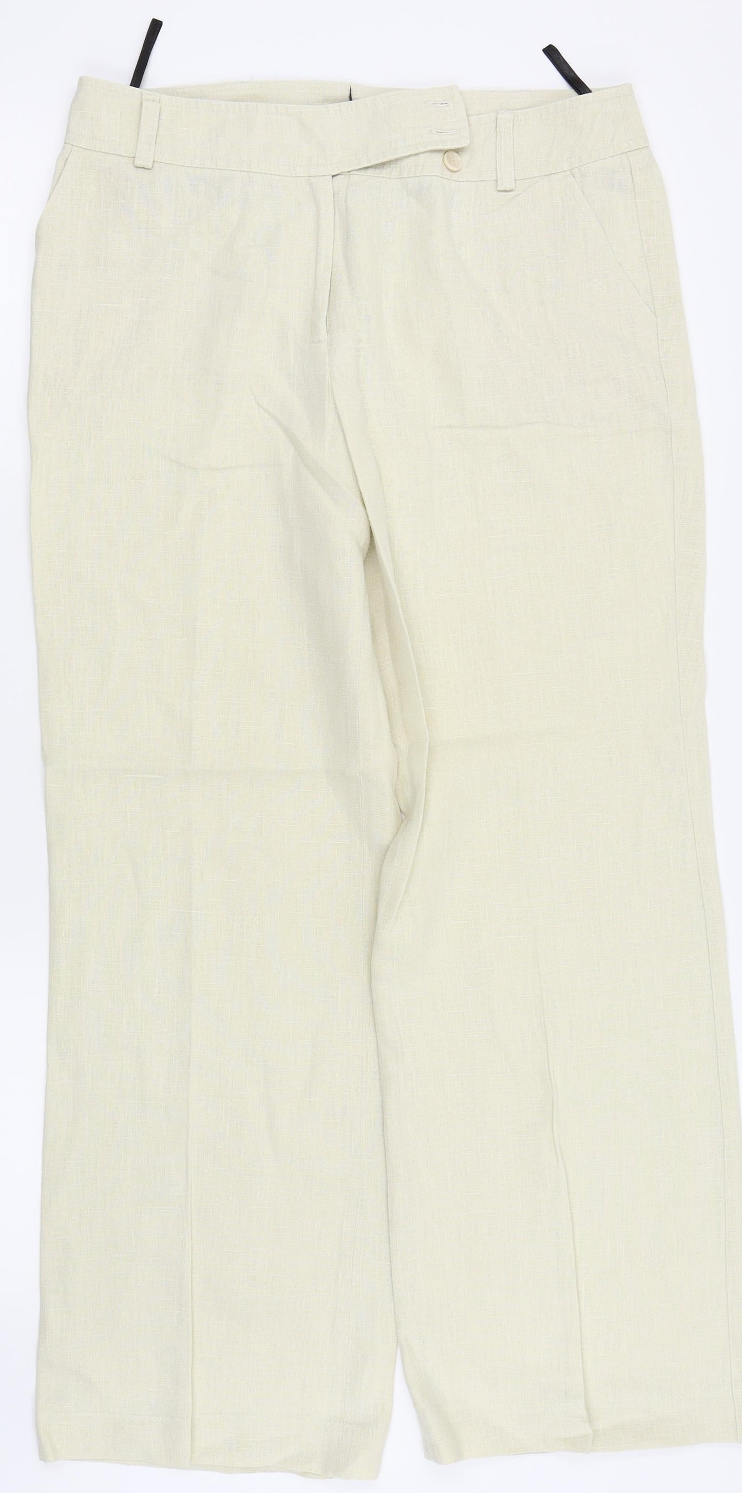 Evie Collection Womens Beige   Trousers  Size 12 L27 in