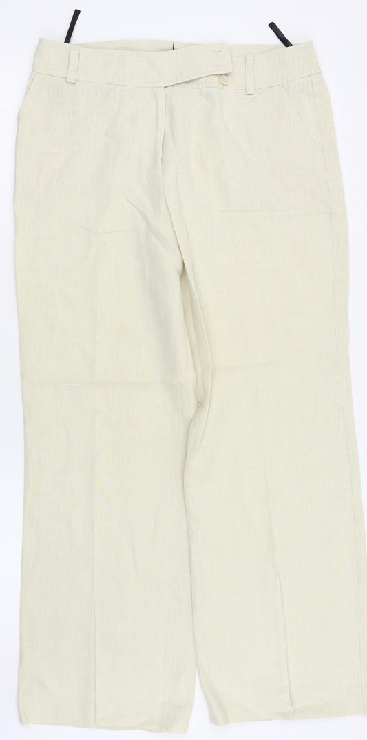Evie Collection Womens Beige   Trousers  Size 12 L27 in