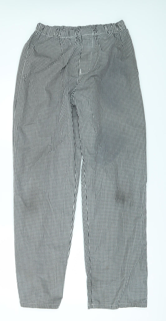 tibard ltd Mens Black Check  Trousers  Size M L31 in - Chefswear