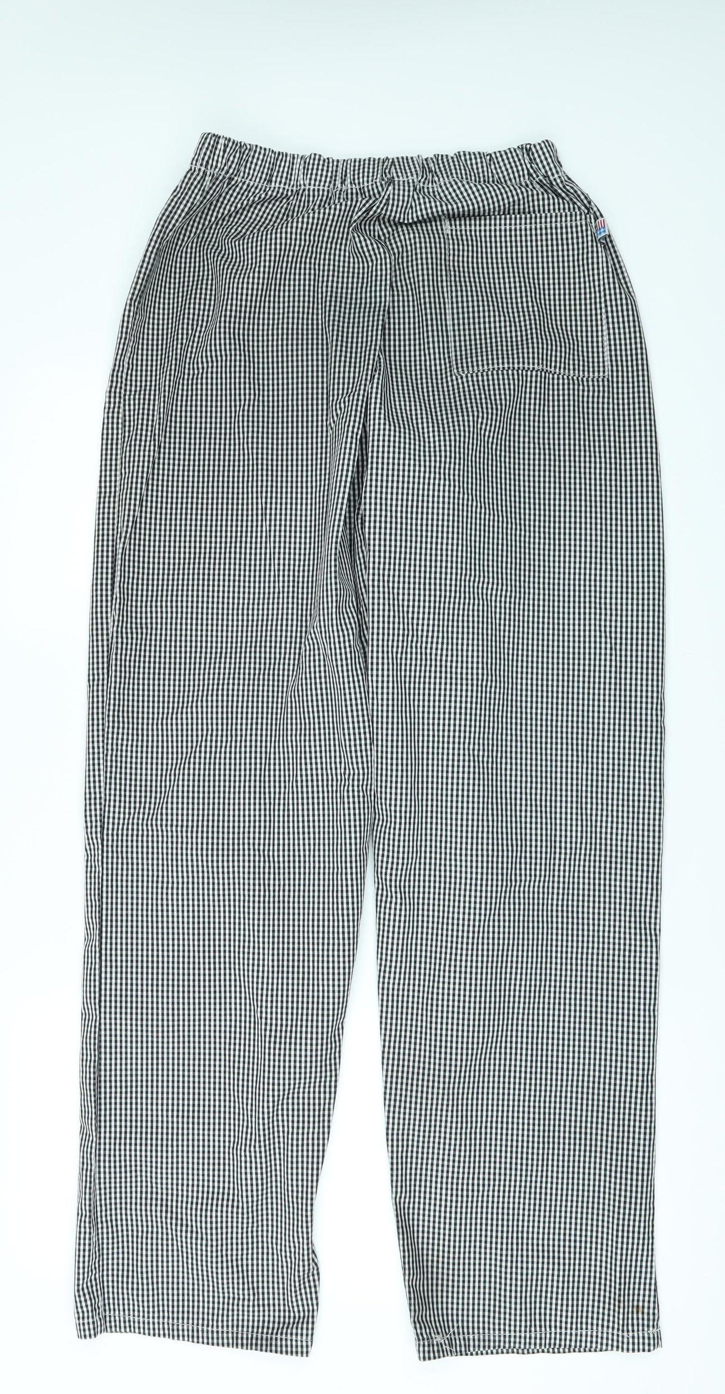 tibard ltd Mens Black Check  Trousers  Size M L31 in - Chefswear