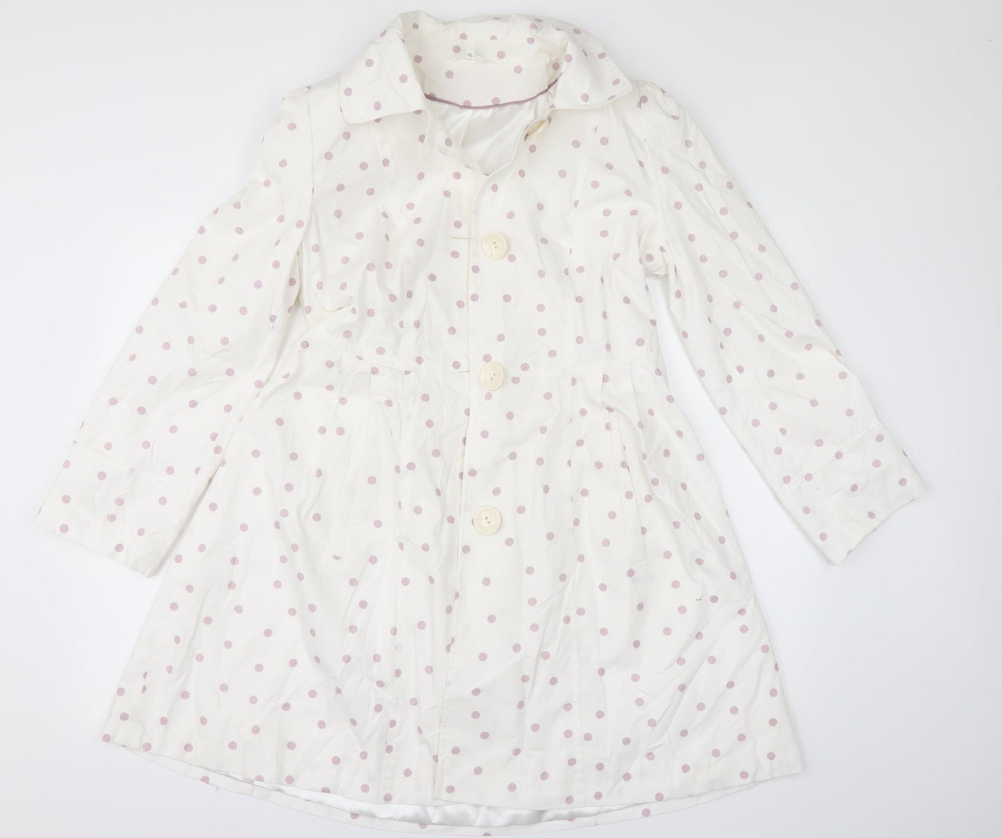 Womens UK Size 12 Marks and Spencer White Pea Coat