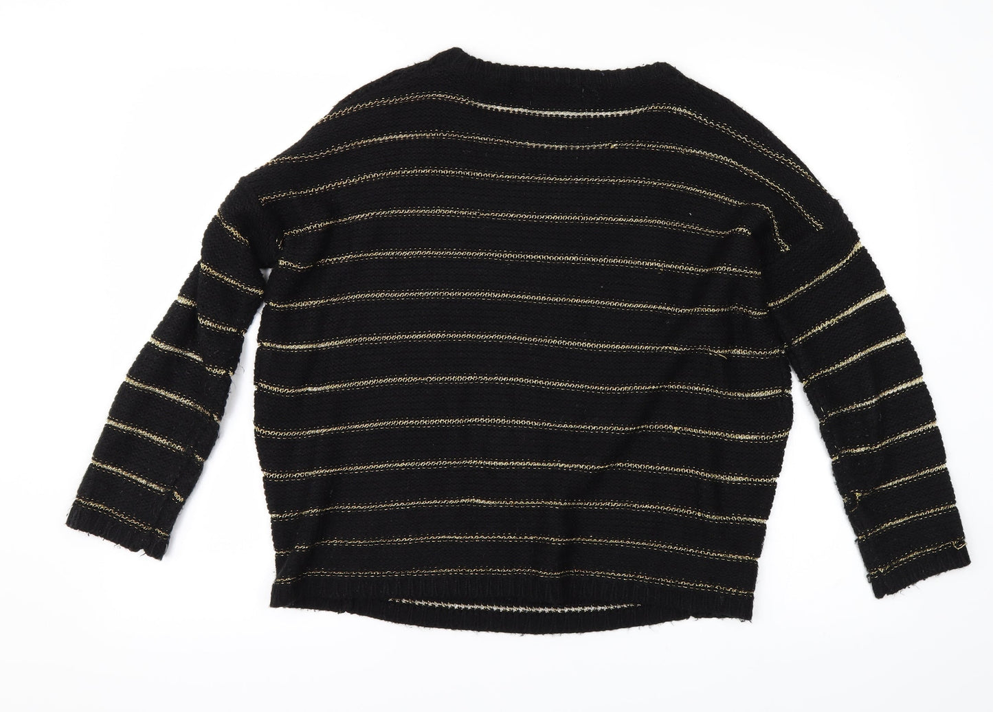 katsui Womens Black Striped   Jumper Size M  - Skull