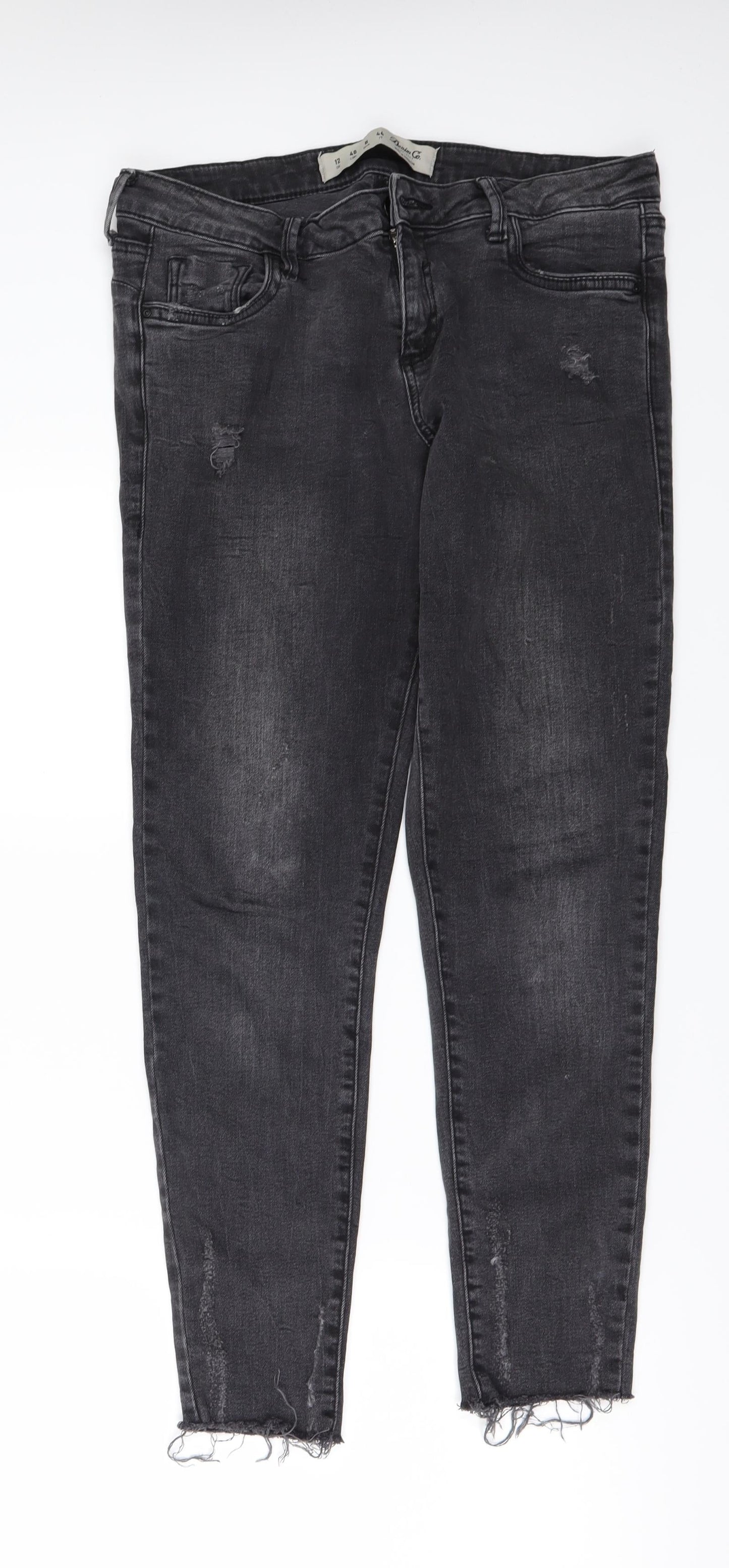 Denim & Co. Womens Black  Denim Skinny Jeans Size 12 L27 in
