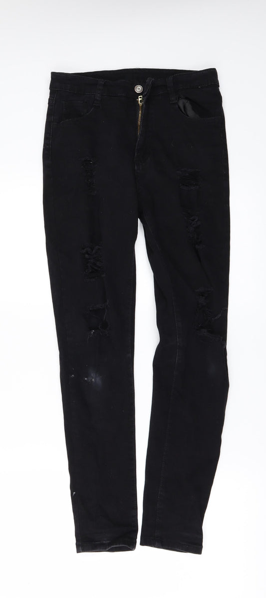 SheIn Womens Black  Denim Skinny Jeans Size S L28 in