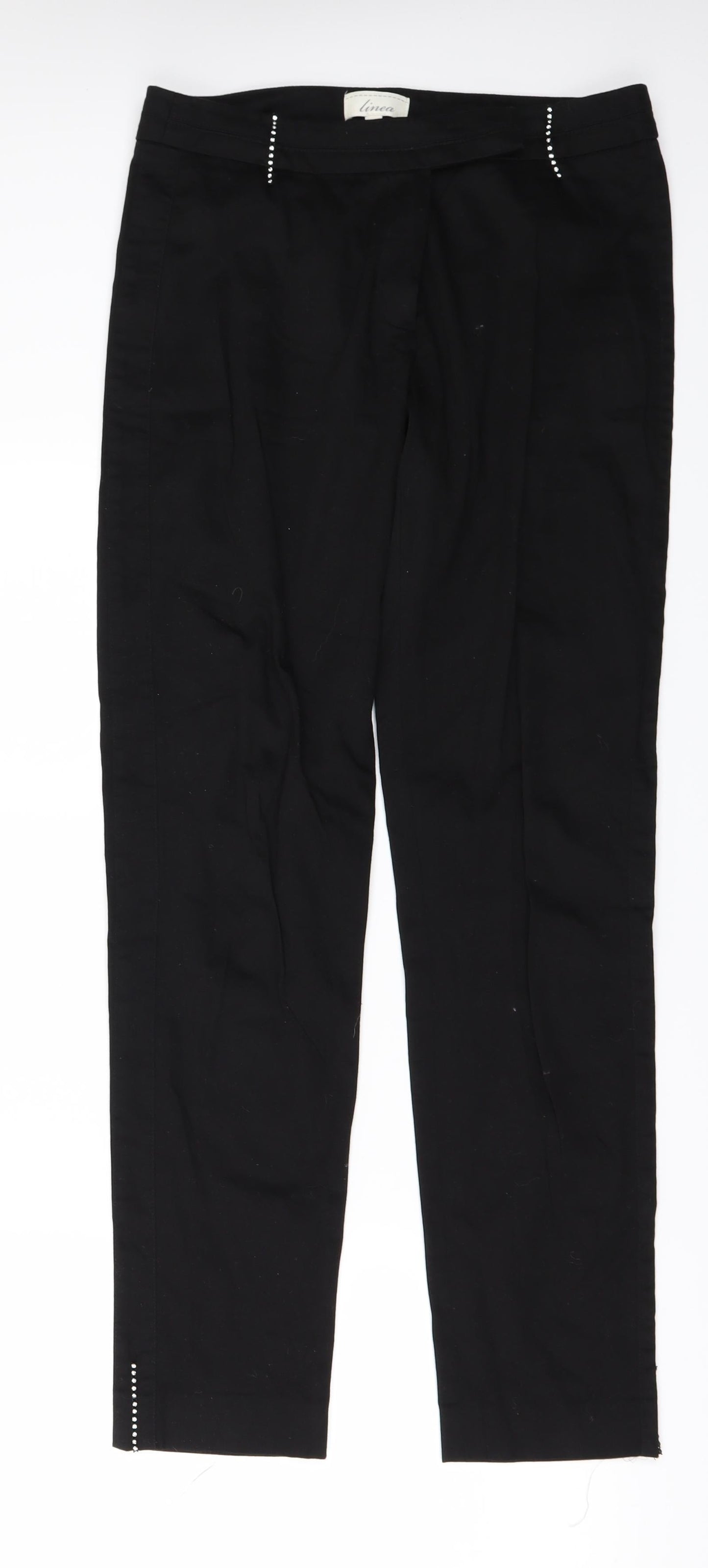 Womens UK Size 10 Linea Regular Fit  Black Trousers