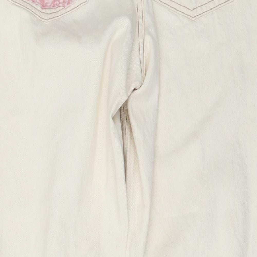 Mens UK Size 28 in Topshop Regular Fit Straight Beige Jeans