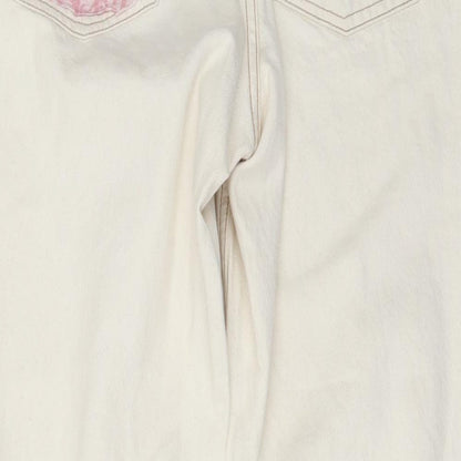 Mens UK Size 28 in Topshop Regular Fit Straight Beige Jeans