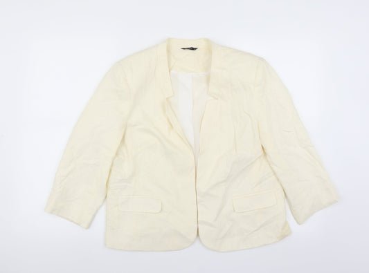 M&Co Womens Yellow   Jacket Suit Jacket Size 12