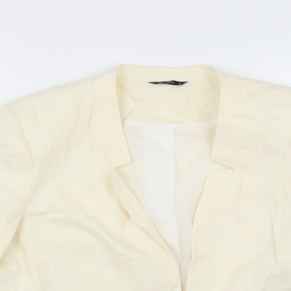 M&Co Womens Yellow   Jacket Suit Jacket Size 12
