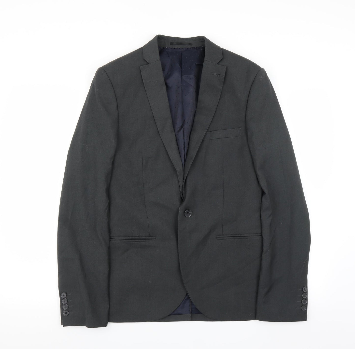 Mens UK Size 38 Topman Regular Grey Suit Jacket