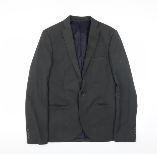 Mens UK Size 38 Topman Regular Grey Suit Jacket