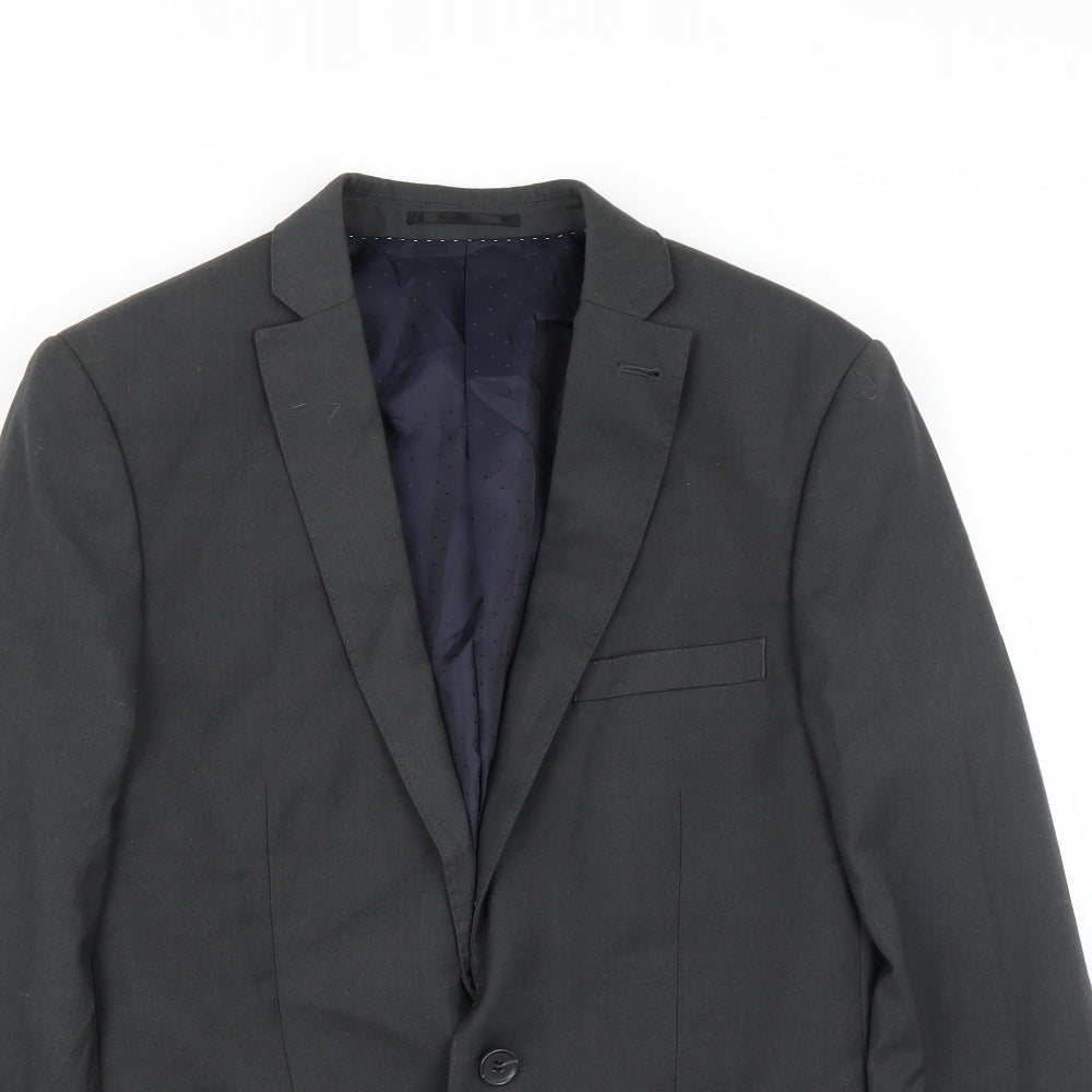 Mens UK Size 38 Topman Regular Grey Suit Jacket
