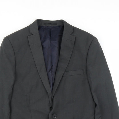 Mens UK Size 38 Topman Regular Grey Suit Jacket