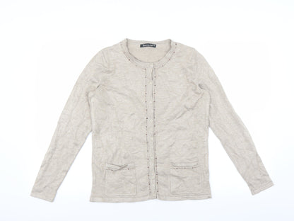Le Bon Marché Womens Beige   Cardigan Jumper Size XS  - beaded detail