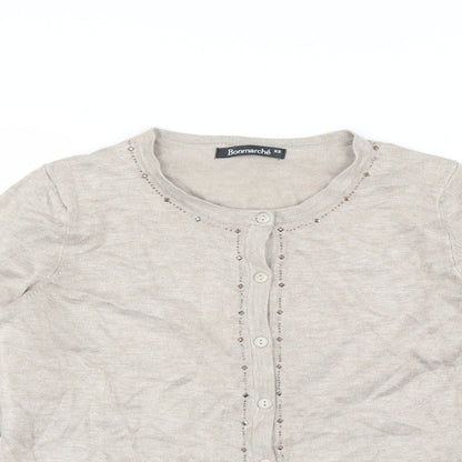 Le Bon Marché Womens Beige   Cardigan Jumper Size XS  - beaded detail