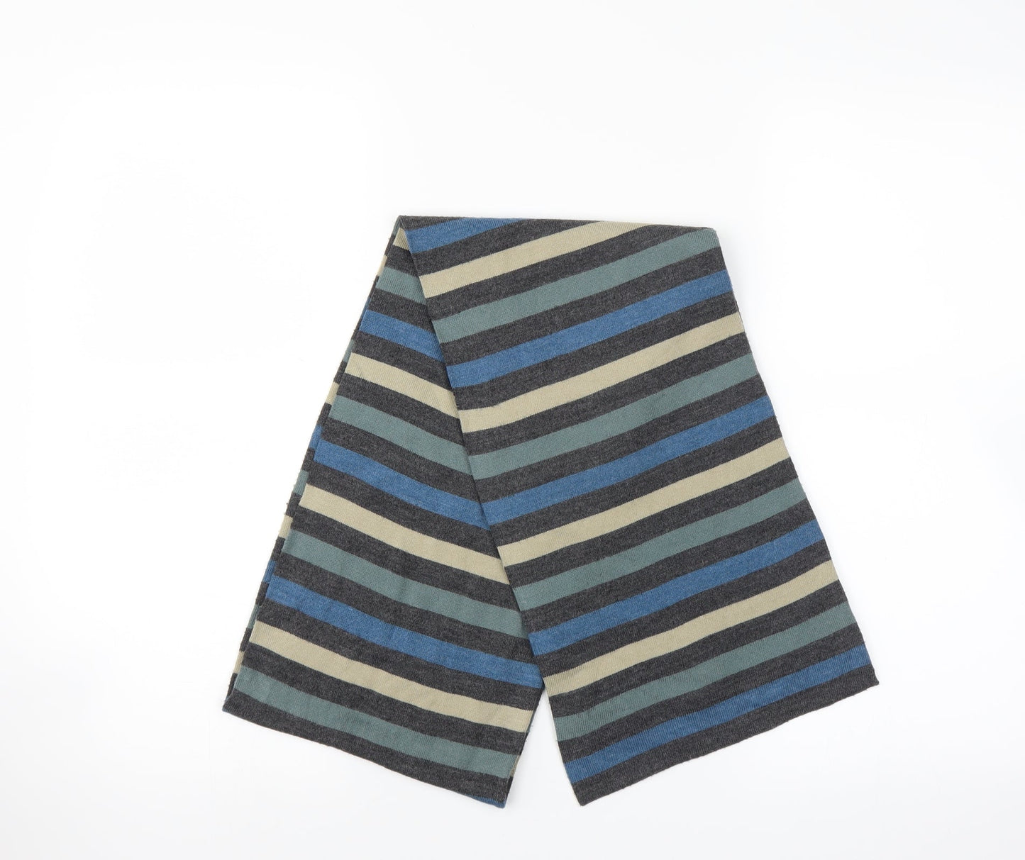 Preworn Unisex Grey Striped   Scarf