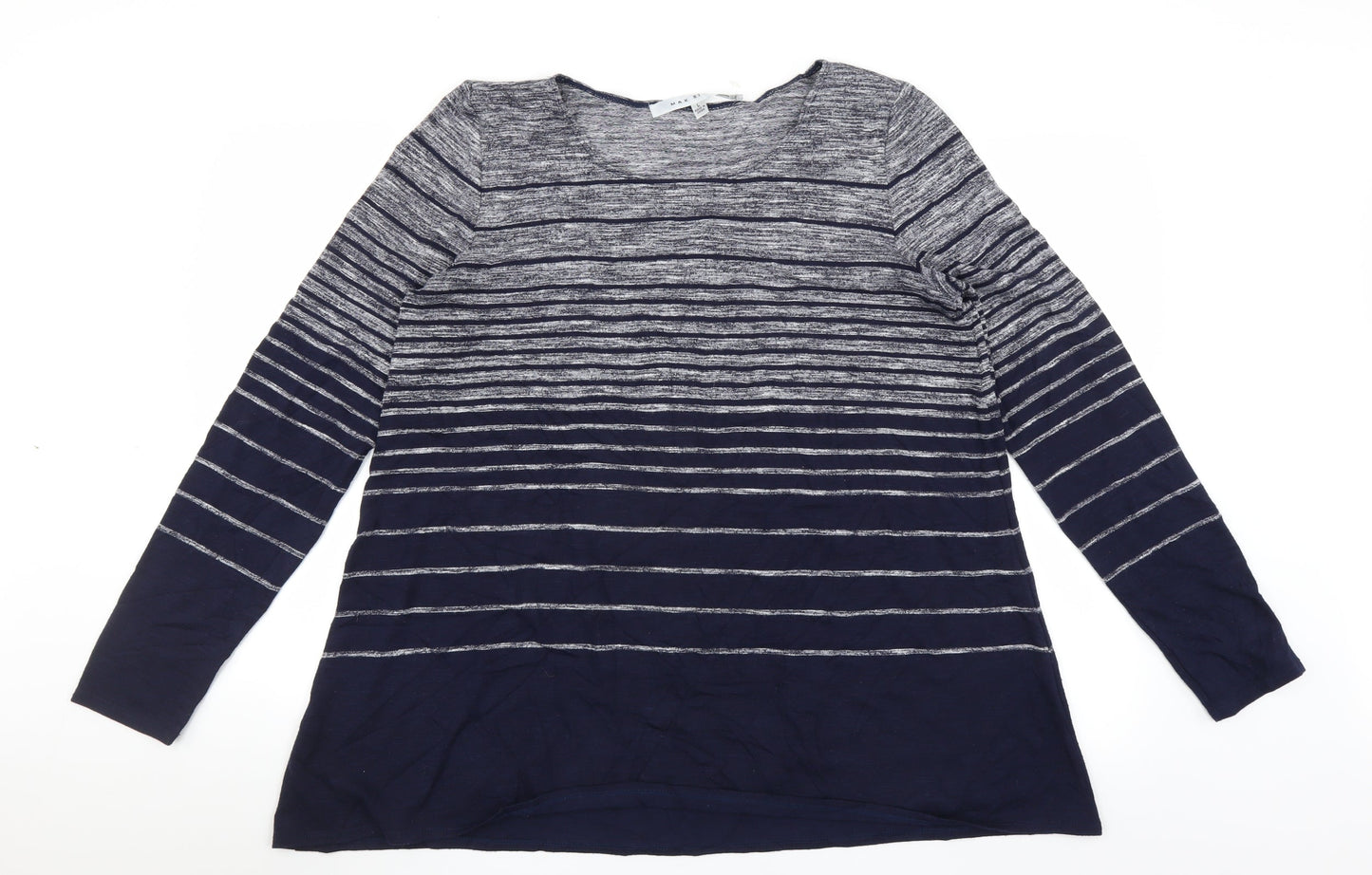 Max Studio Womens Blue Striped  Pullover Jumper Size L